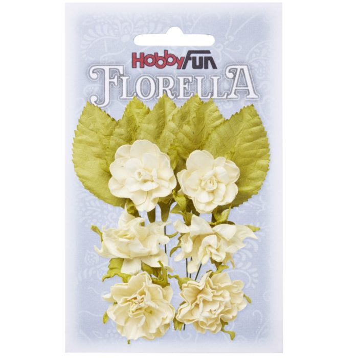 Florella - Flor Papel Bege 3Cm.- 6un.