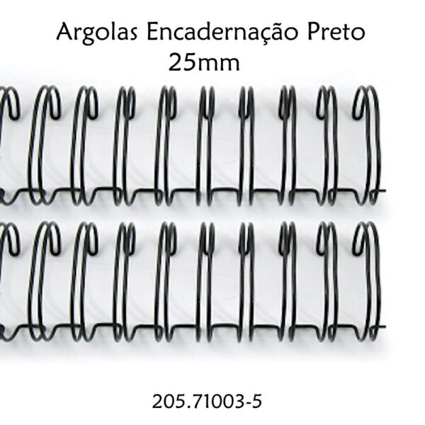 Argolas de Encadernação Preto 2.5cm