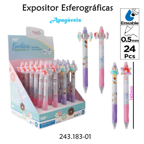 Esferográficas Apagáveis Exp.24un.