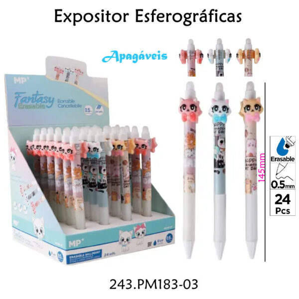 Esferográficas Apagáveis Exp.24un.