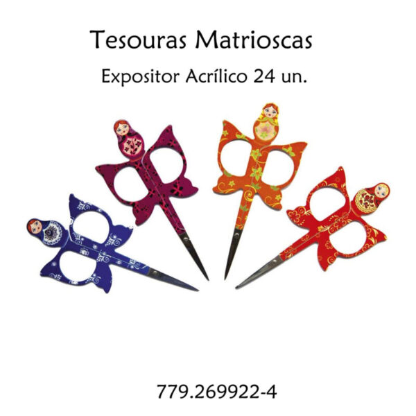 Tesouras Matrioscas Expositor Acrílico 24un.