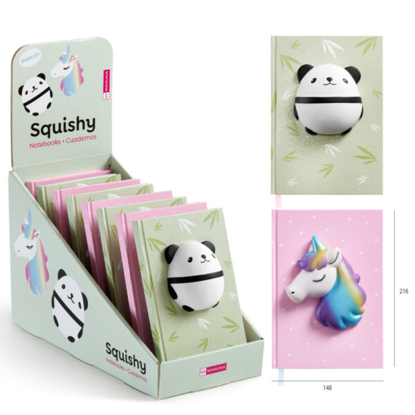 Notebook Squishy Animais B2F 216x148mm - Exp.8un.