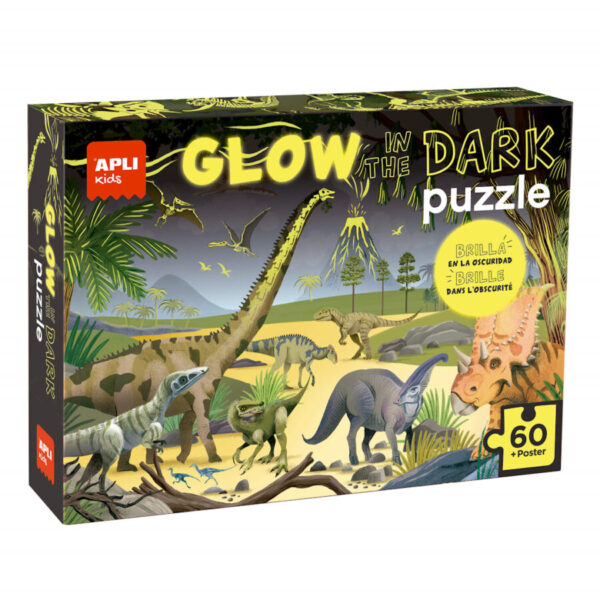 Puzzle Fluorescente Dinossauros 60pçs.