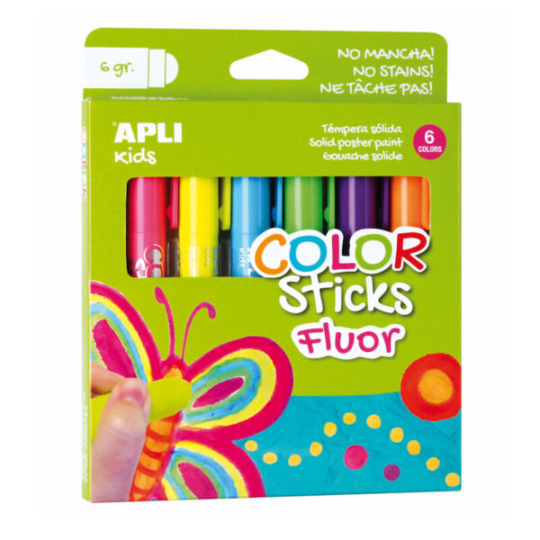 Guache Color Stick Fluor 6gr. 6un.