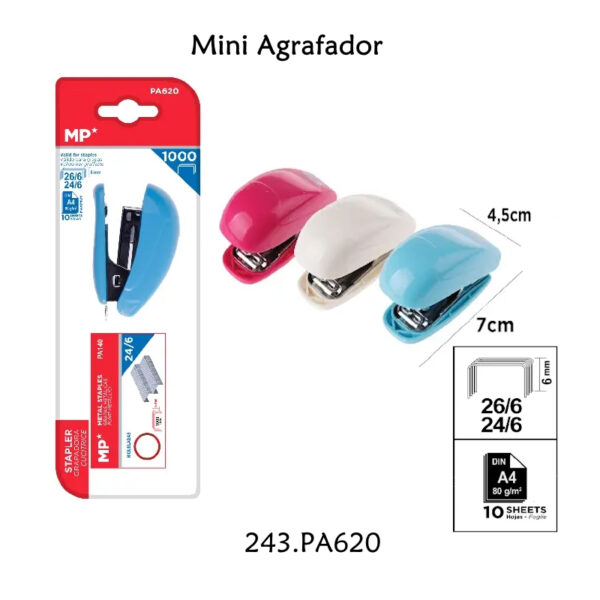 Agrafador Mini 24/6 + Agrafos