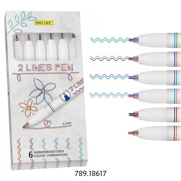 Pen 2 Lines 6 Colors