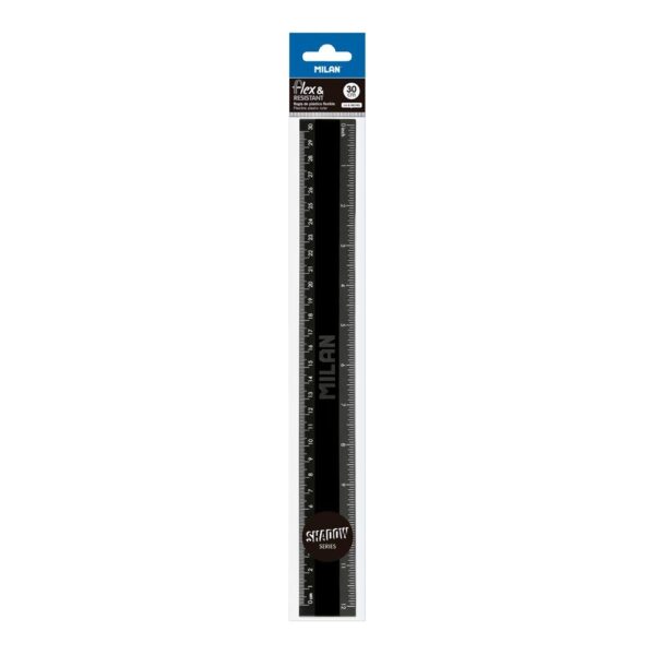 Régua Negra Shadow 30cm Milan