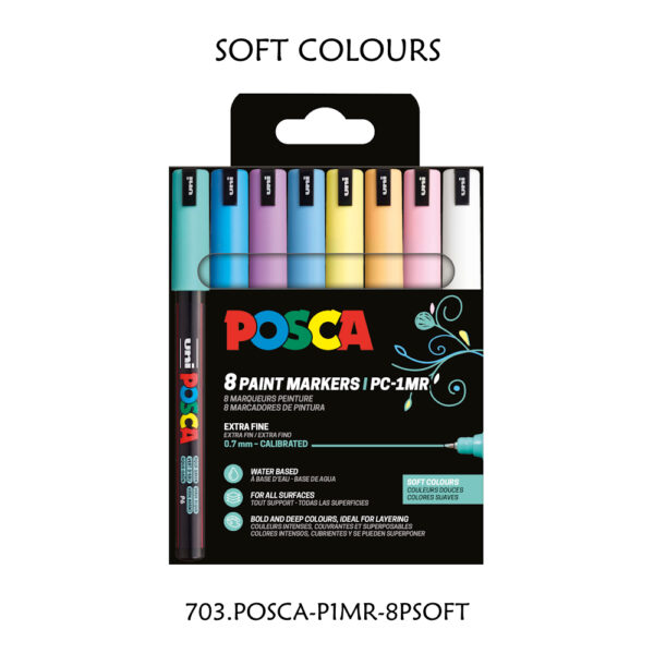 Carteira c/ 8 Marcadores PC1MR Soft Colours