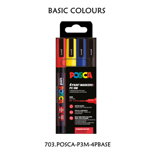 Carteira c/ 4 Marcadores PC3M Basic Colours