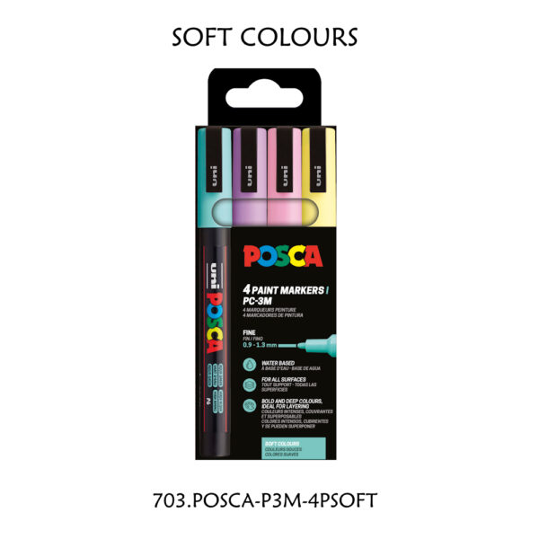 Carteira c/ 4 Marcadores PC3M Soft Colours