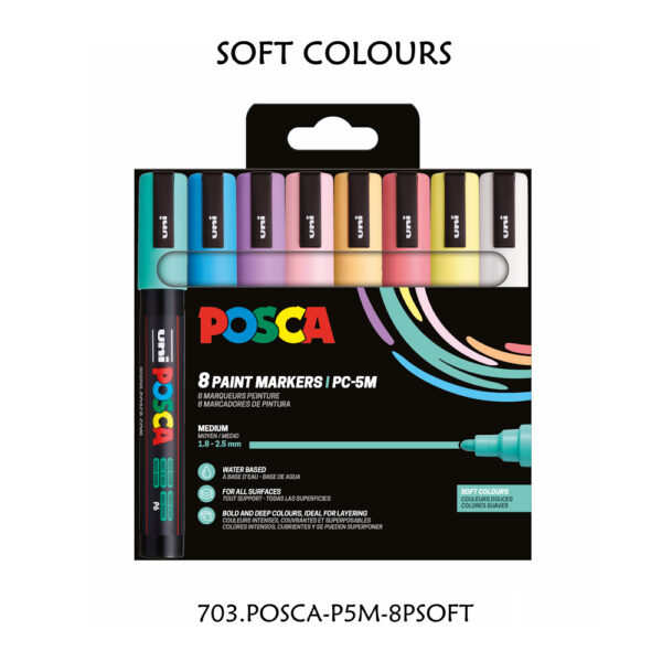 Carteira c/ 8 Marcadores PC5M Soft Colours