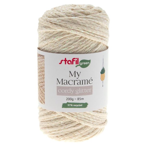 Macramé Cordy Glitter Cream 200gr.