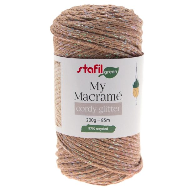 Macramé Cordy Glitter Camel 200gr.