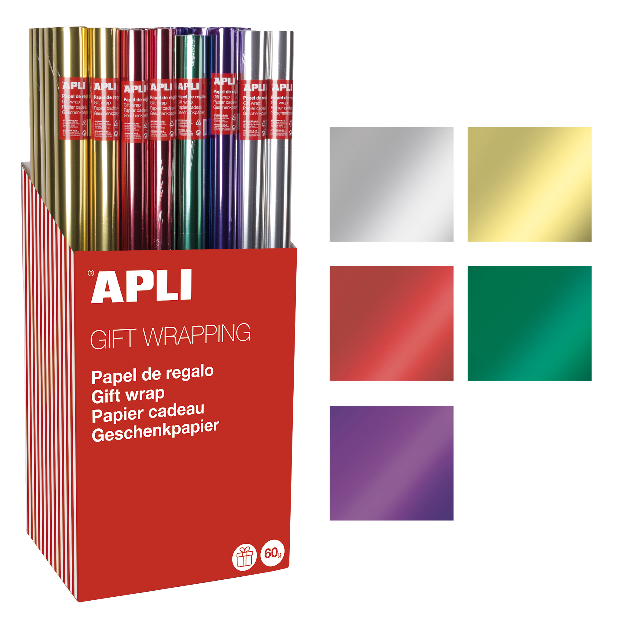 Papel Presente Metálico 0.7x2mts Exp.55un.