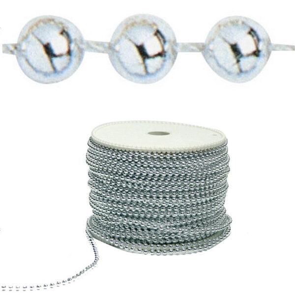 Cordão Pérolas Prata Ø3mm - 50mts.