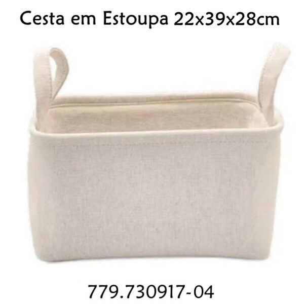 Cesta Estoupa Linho 22x39x28cm