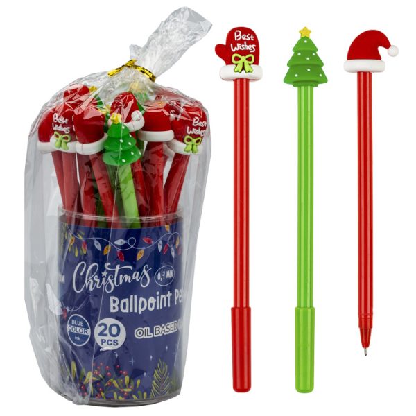 Esferográfica "Christmas" - 0.7mm - Copo 20un.