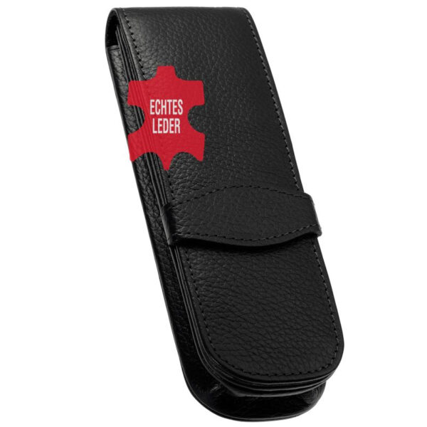 Estojo Pele Preto p/2 Canetas