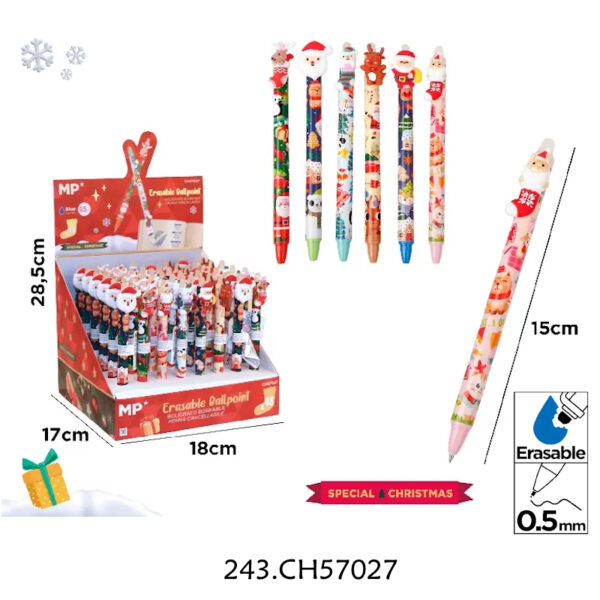 Esferográfica Fantasia Natal Apagável - Exp.48un.