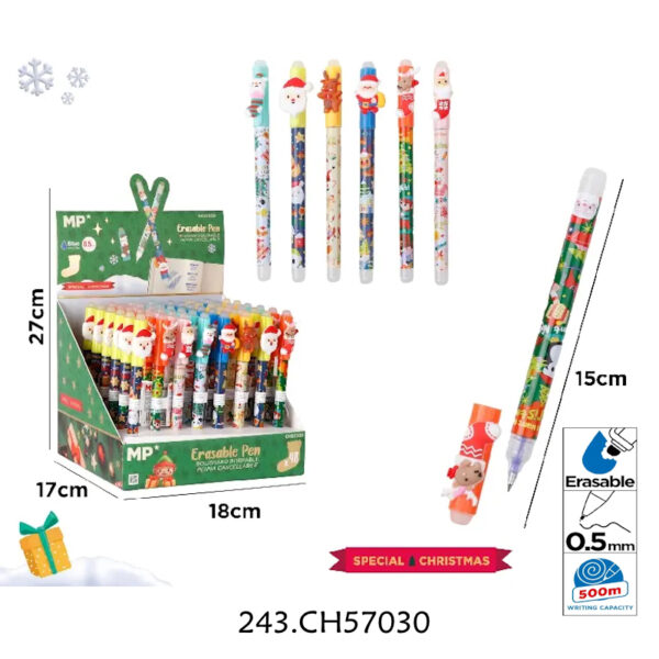 Esferográfica Fantasia Natal Apagável - Exp.48un.