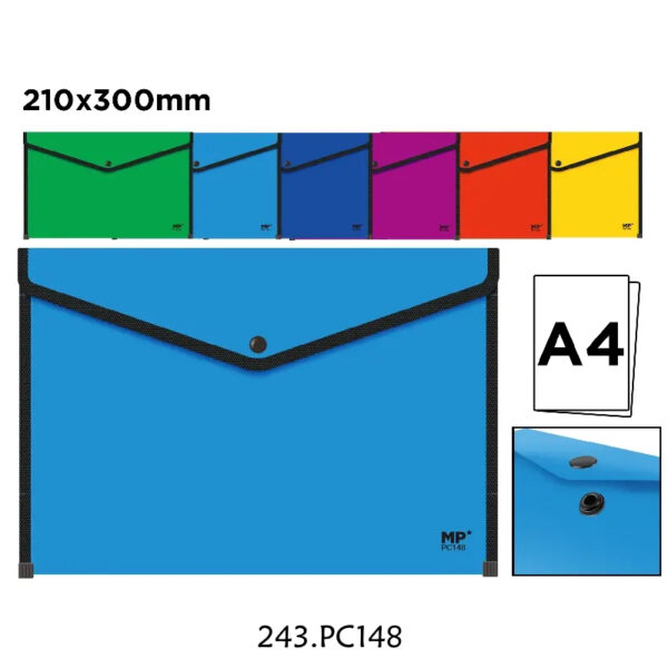 Pasta A4 c/Botão Cores Sortidas