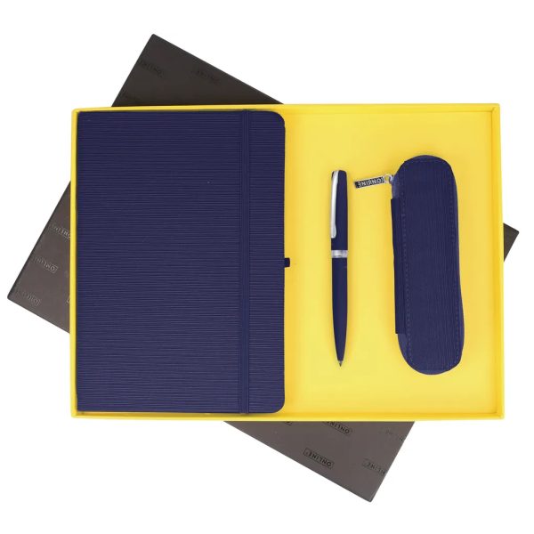 Set de Oferta Ocean Night Blue (Notebook A5 + Esferográfica Eleganza + Estojo)