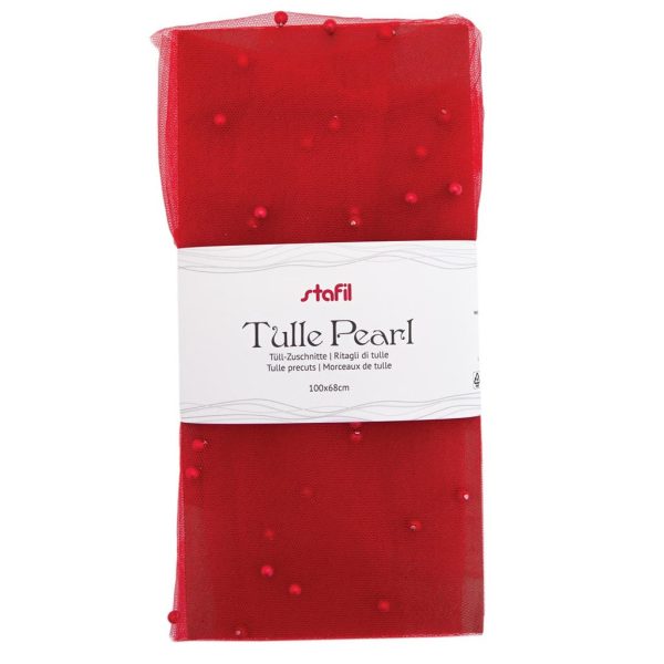 Tulle Pearl Vermelho 68x100cm