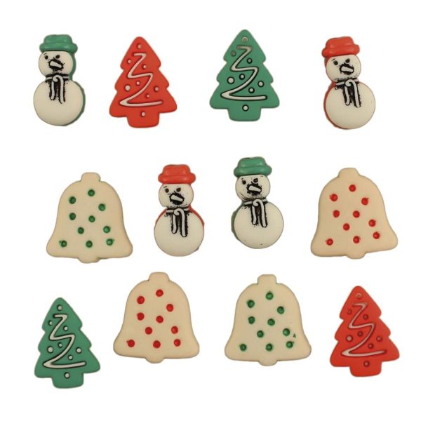 Botões Christmas Cookies 12un.