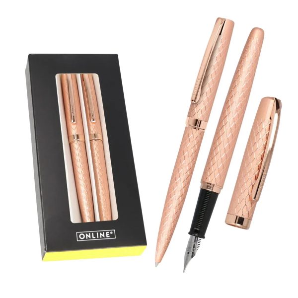 Caneta e Esferográfica Eleganza Diamond Rose Gold