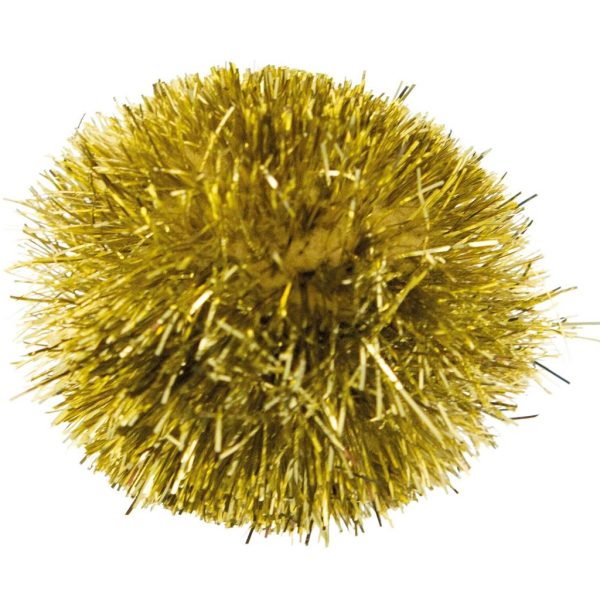 Pompons Metallic Gold Ø50mm - 15un.