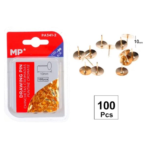 Pioneses Dourados  10mm - Cx.100un.