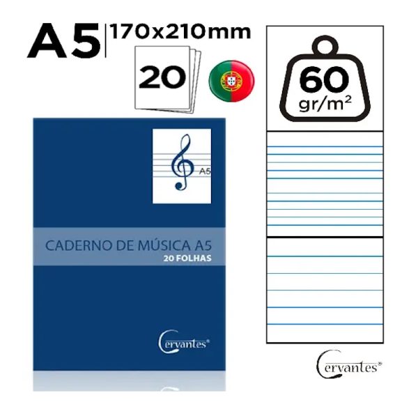 Caderno Musica  A5 20fls.