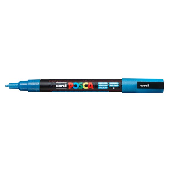 Marcador Posca PC-3ML - Azul Claro Glitter