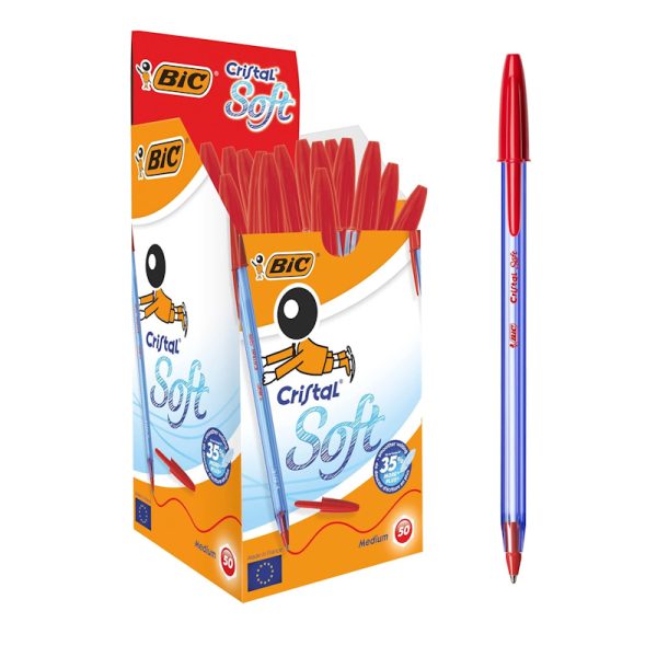 Esferográfica Bic Cristal Soft Vermelho 1.2mm Cx.50un.