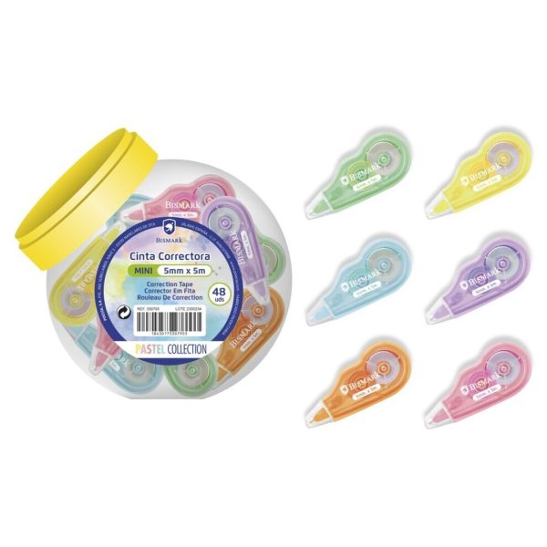 Fita Corretora Pastel Pote c/48un.