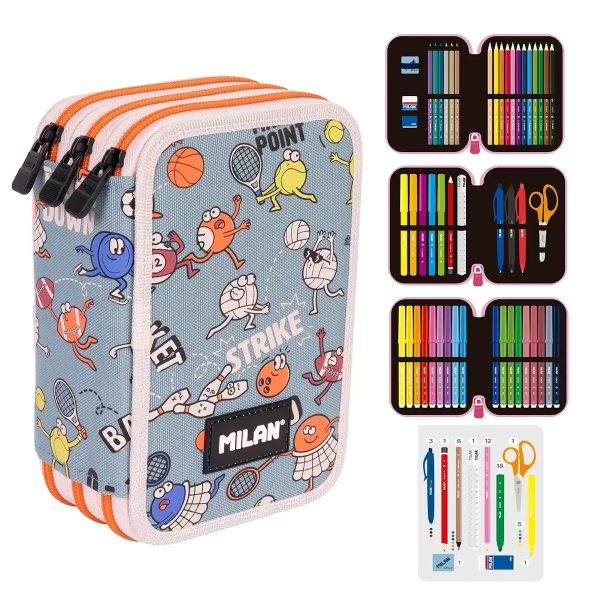 Estojo Sports Triplo c/Conteúdo