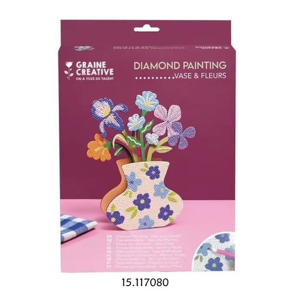 Kit Pintura c/Diamantes - Vasos e Flores