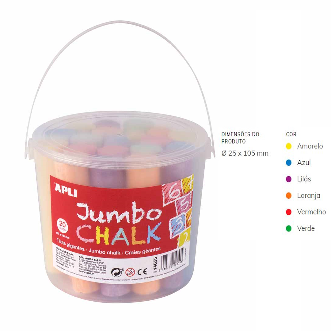 Giz Cores Sortidas Pote Jumbo 20un.