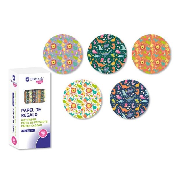 Papel Embrulho Infantil Aventura 70x200cm Exp.50un.