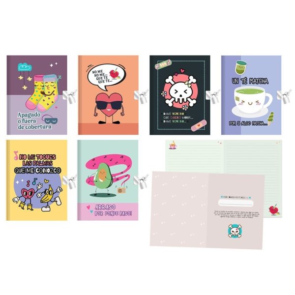 Diário A5 c/Cadeado Funny Exp.12un.