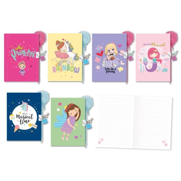 Diário A5 c/Cadeado + Esferográfica Exp.12un.