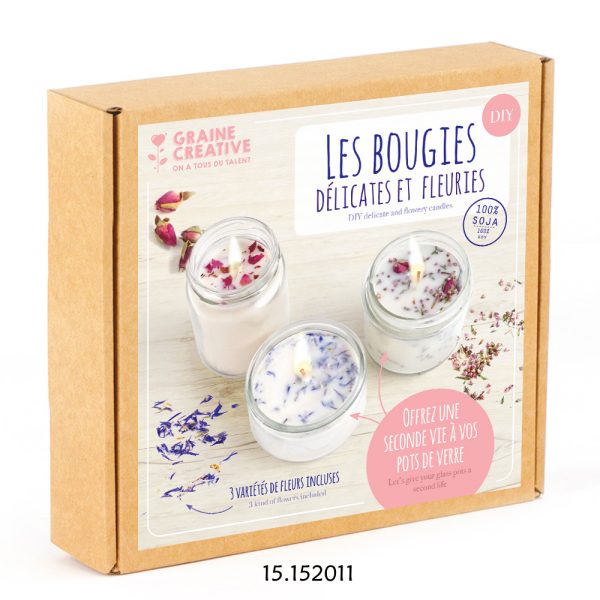 Kit DIY Cera Soja - Fragrância - Flores - Mecha