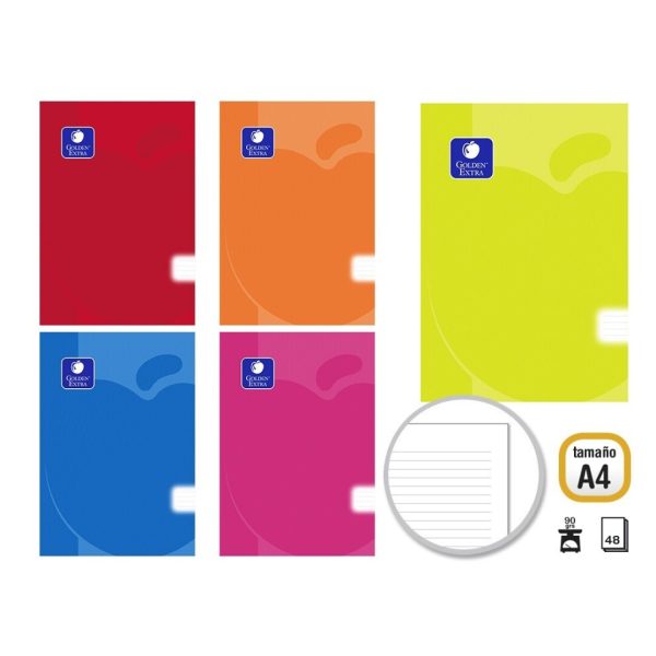 Caderno PP A4 Pautado 90gr - 48fls - Sortido