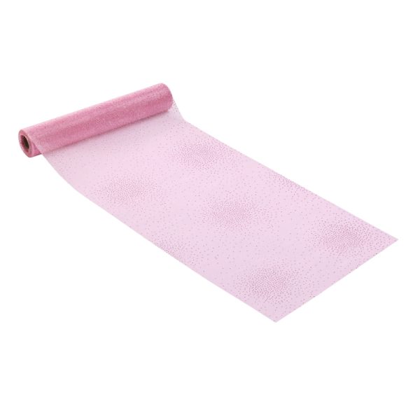 Rolo Organza Rosa c/ Brilhantes 15 Mt. x 28 cm