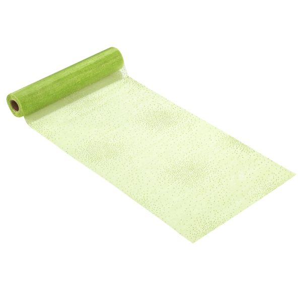 Rolo Organza Verde c/ Brilhantes 15 Mt. x 28 cm