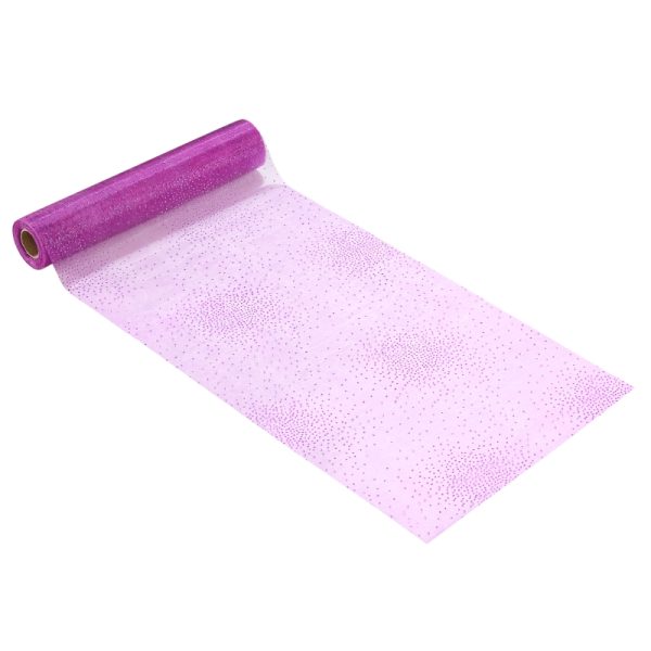 Rolo Organza Violeta c/ Brilhantes 15 Mt. x 28 cm