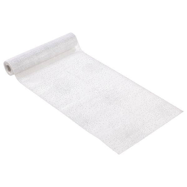 Rolo Organza Branco c/Brilhantes 15 Mt. x 28 cm