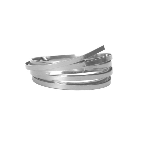 Fio / Fita Metal Prata Ø3x1mm - 2mts.