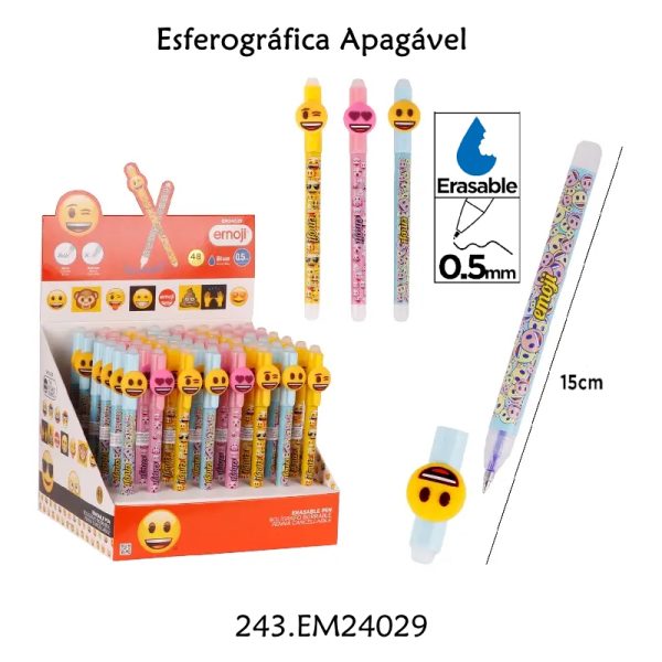 Esferográficas Apagáveis Emoji Exp.48un.
