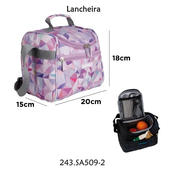 Lancheira Triângulos Lilás